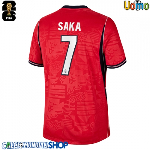 Maglie da calcio Inghilterra Bukayo Saka #7 Seconda Maglia Mondiali 2026  Manica Corta